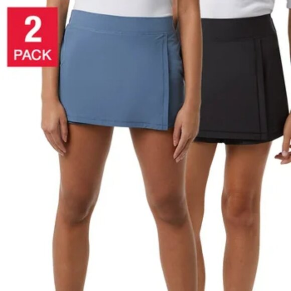 NWT 32 Degrees 2-Pack Girls Everyday Skort Blue & Black XS (5/6) M (10/12) - Picture 1 of 1